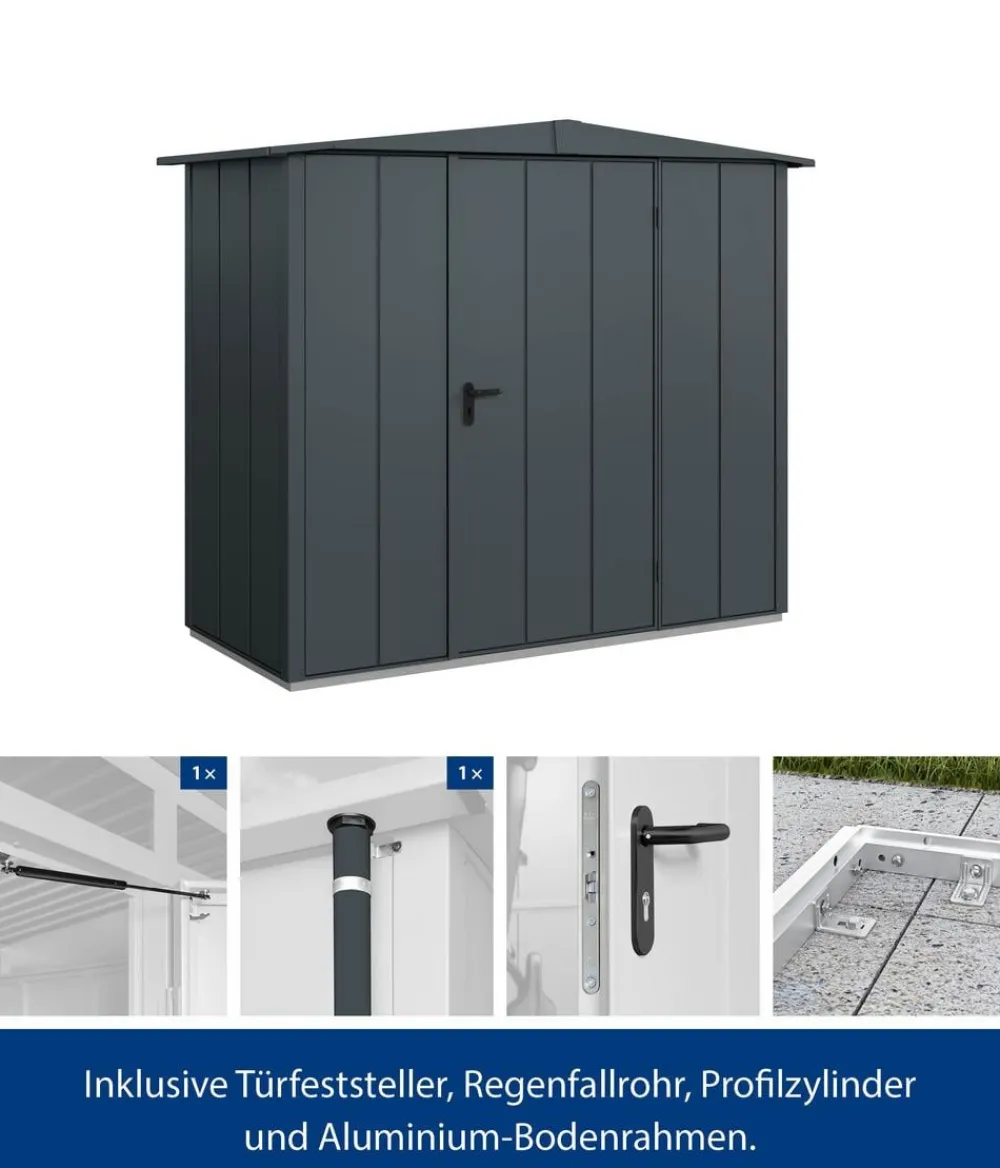 Hörmann Berry-Gerätehaus Modern-S Typ 1, ca. B258,8/H216/T121,3 cm Anthrazit Outlet