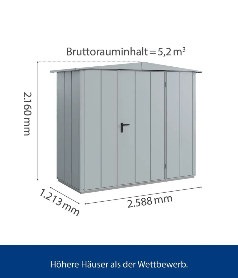Hörmann Gartenhäuser & Gerätehäuser > Berry-Gerätehaus Modern-S Typ 1, ca. B258,8/H216/T121,3 cm
