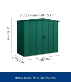 Hörmann Gartenhäuser & Gerätehäuser > Berry-Gerätehaus Modern-S Typ 1, ca. B258,8/H216/T121,3 cm