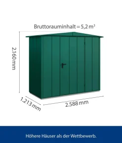 Hörmann Gartenhäuser & Gerätehäuser > Berry-Gerätehaus Modern-S Typ 1, ca. B258,8/H216/T121,3 cm