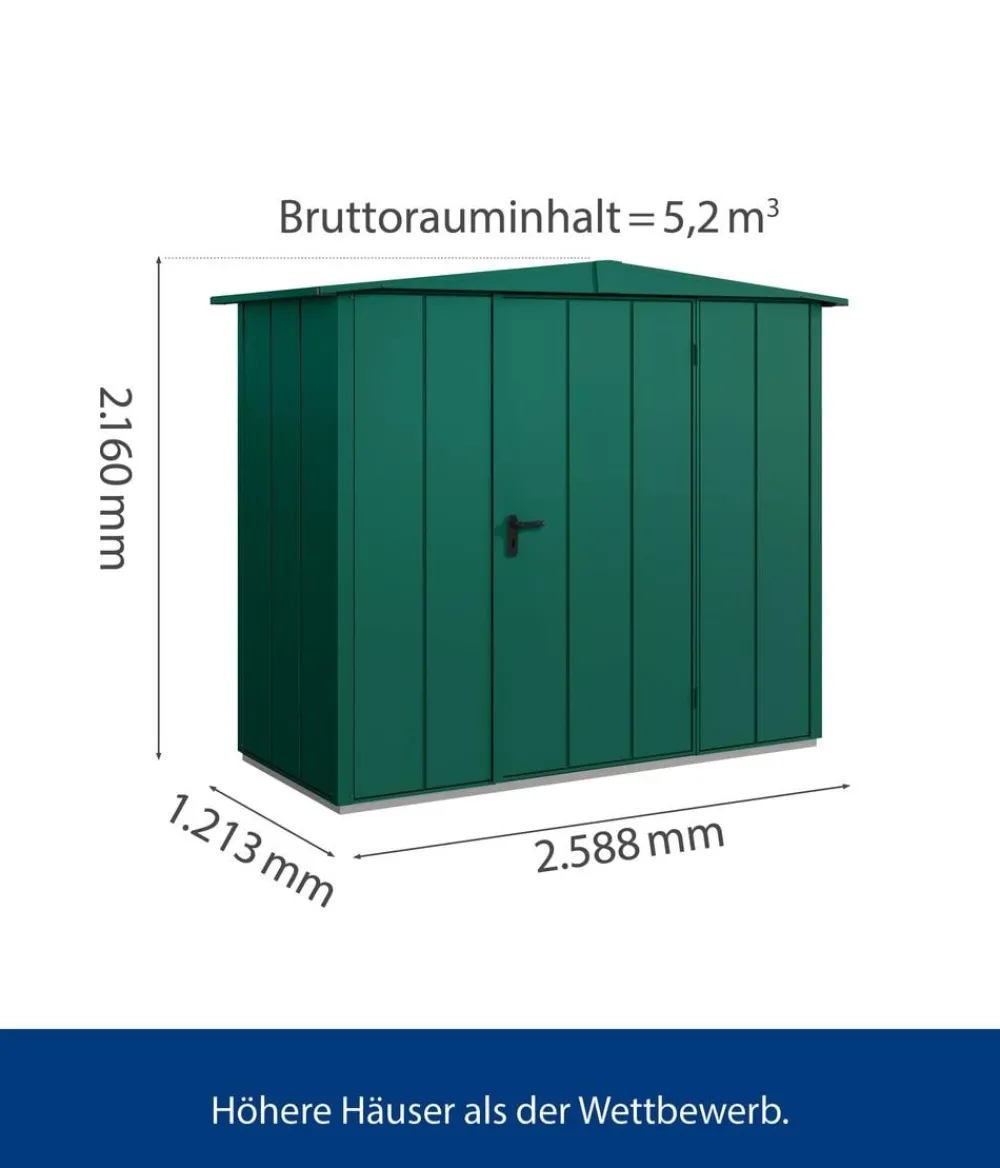 Hörmann Gartenhäuser & Gerätehäuser > Berry-Gerätehaus Modern-S Typ 1, ca. B258,8/H216/T121,3 cm