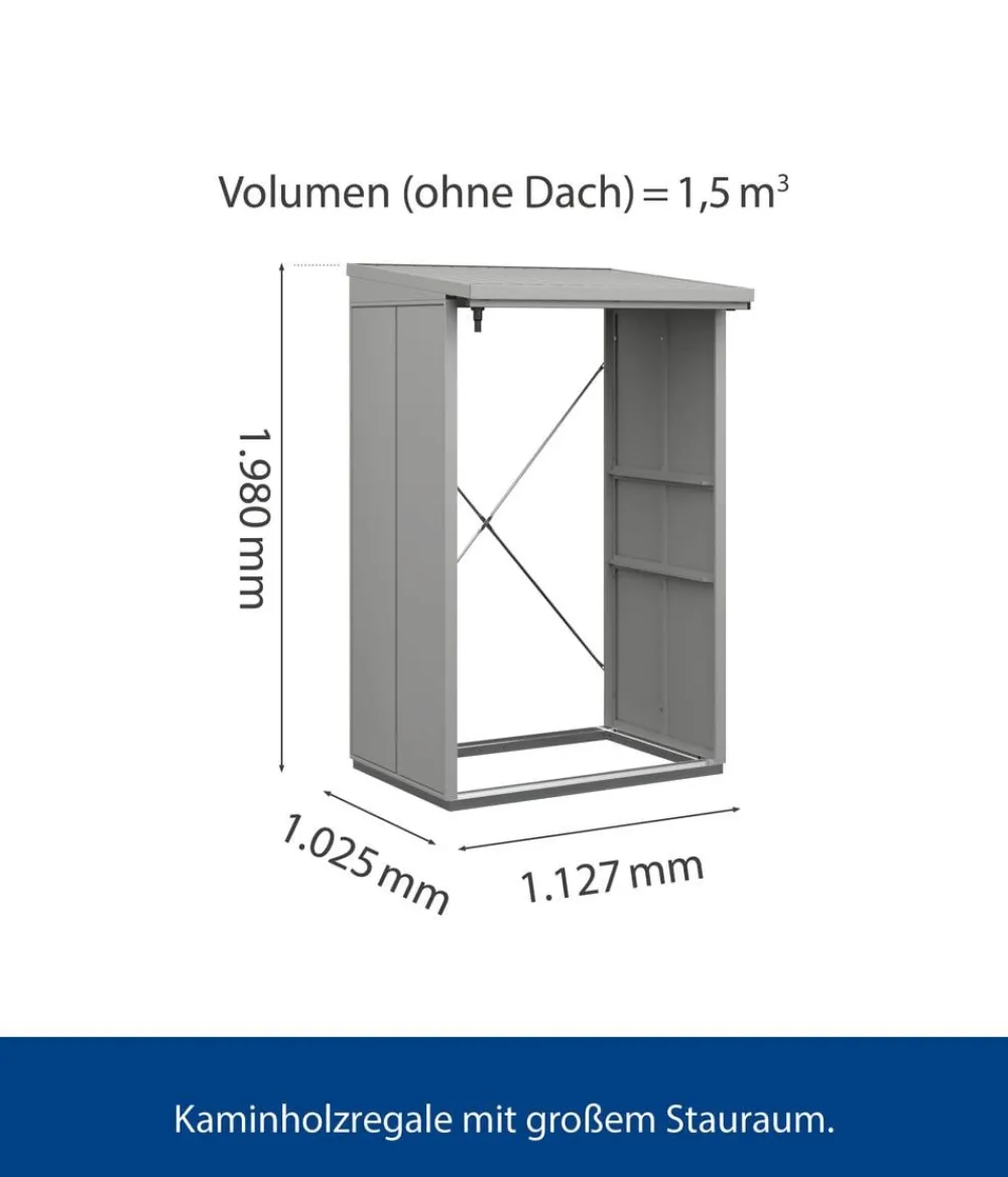 Hörmann Berry-Kaminholzregal Modern Weißaluminium Outlet