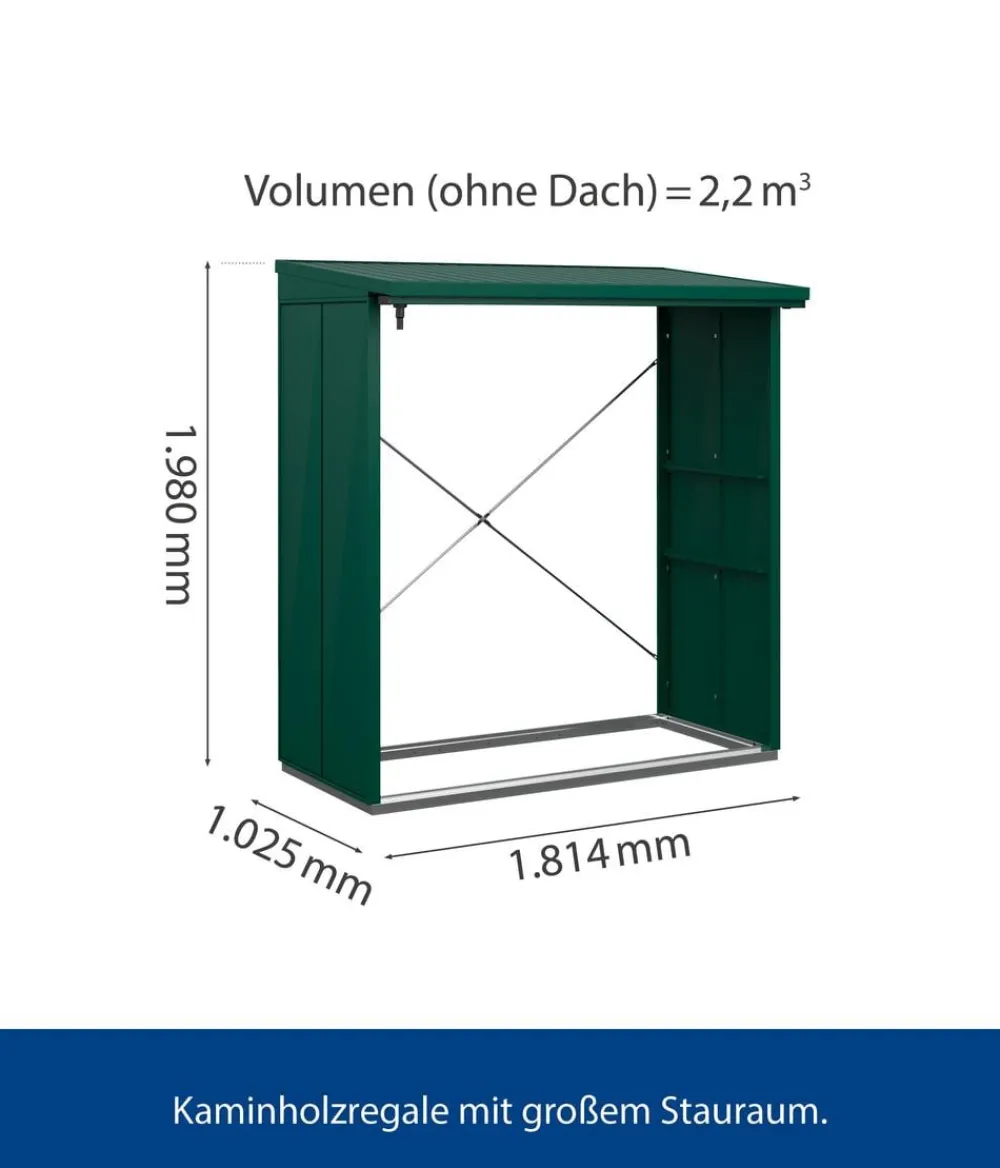 Hörmann Berry-Kaminholzregal Modern Moosgrün Best