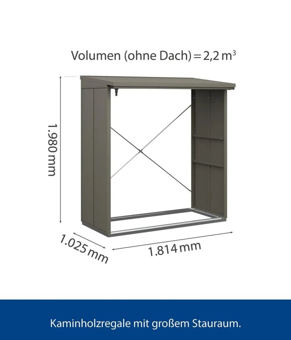 Hörmann Berry-Kaminholzregal Modern Quarzgrau Outlet