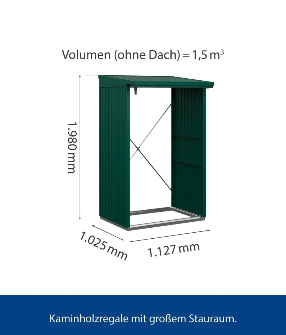 Hörmann Berry-Kaminholzregal Classic Moosgrün Sale