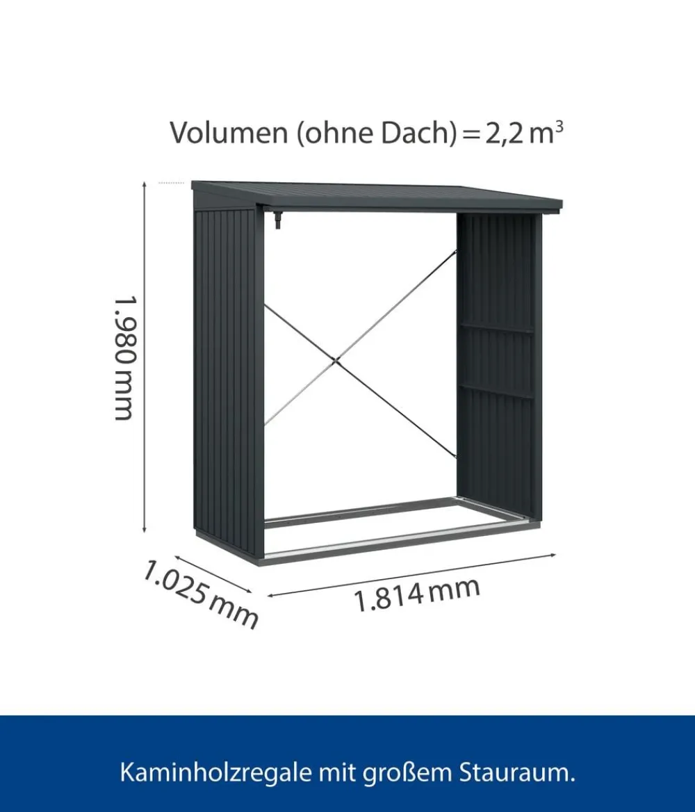 Hörmann Berry-Kaminholzregal Classic Anthrazit Discount