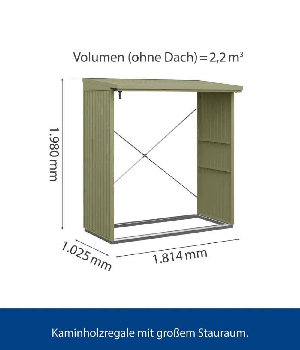 Hörmann Kaminholzregale - Berry-Kaminholzregal Modern Graualuminium