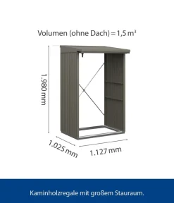 Hörmann Kaminholzregale - Berry-Kaminholzregal Modern Graualuminium