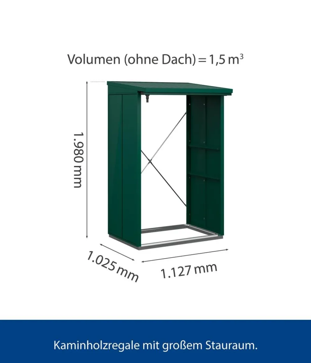 Hörmann Kaminholzregale - Berry-Kaminholzregal Modern Moosgrün