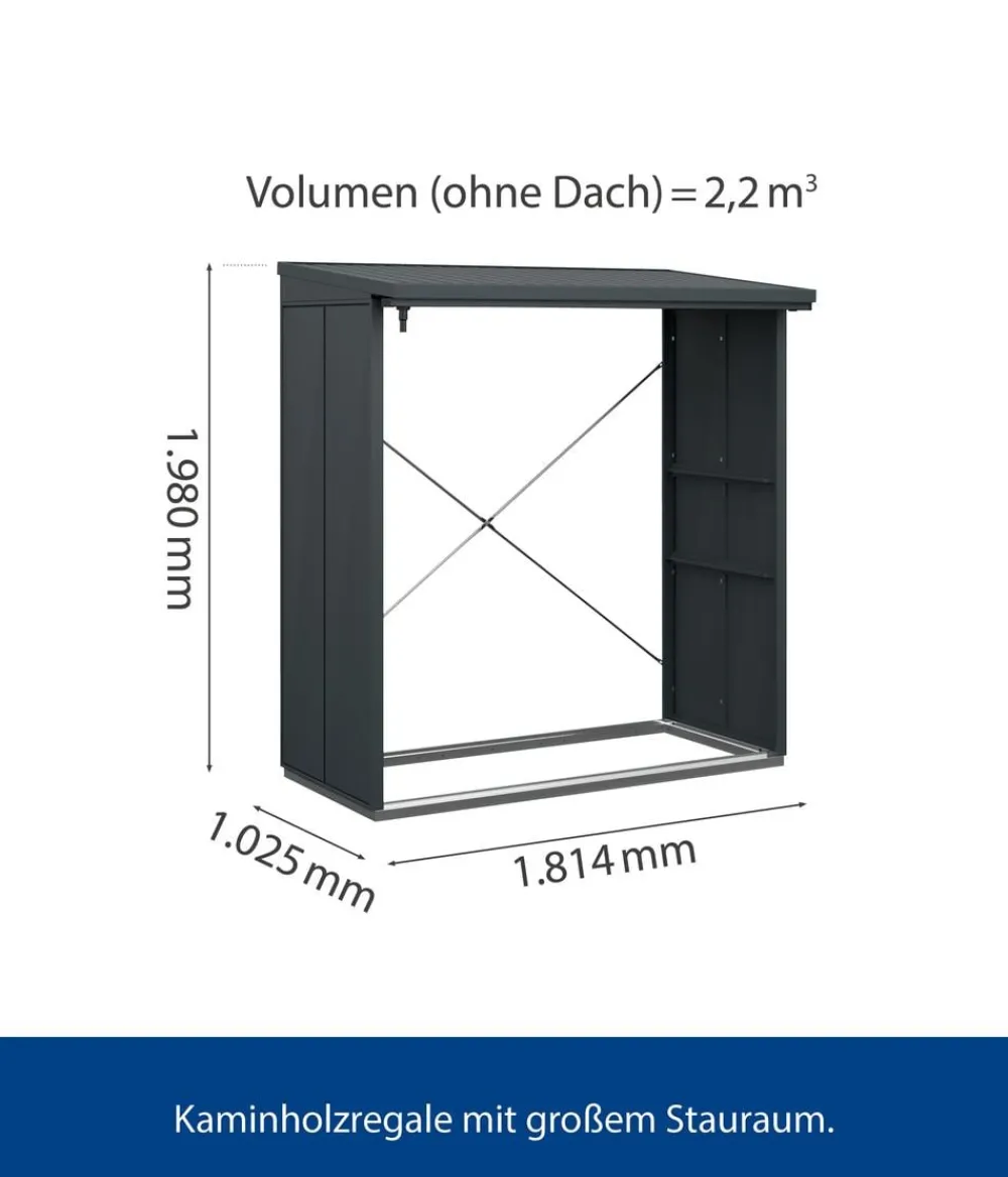 Hörmann Kaminholzregale - Berry-Kaminholzregal Modern Anthrazit