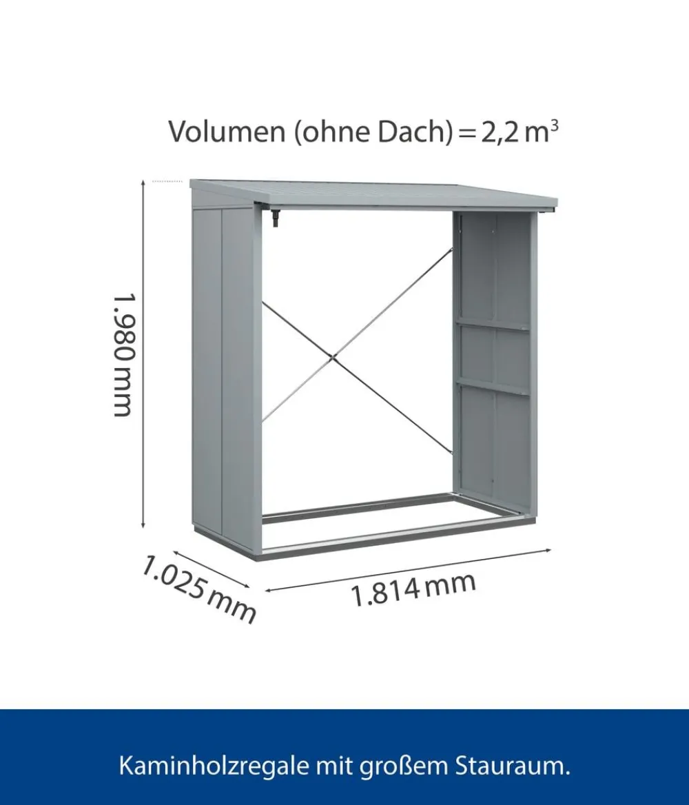 Hörmann Kaminholzregale - Berry-Kaminholzregal Modern Fenstergrau