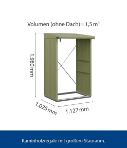 Hörmann Kaminholzregale - Berry-Kaminholzregal Classic Schilfgrün