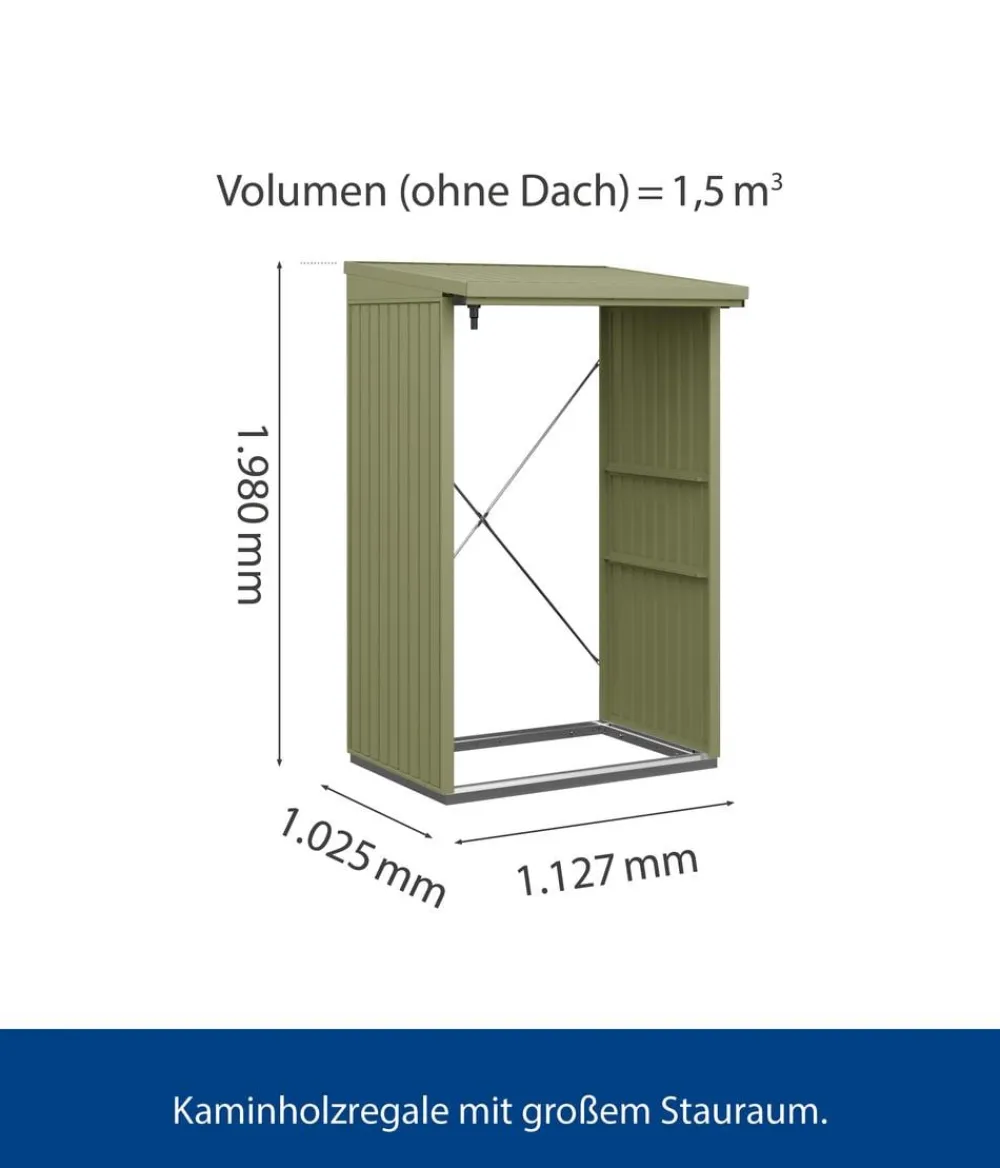 Hörmann Kaminholzregale - Berry-Kaminholzregal Classic Schilfgrün