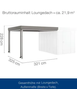 Hörmann Dachzubehör > Juno Loungedach für JFD7/11/14, ca. B321/H220/T325 cm