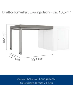 Hörmann Juno Loungedach für JFD6/10/13, ca. B321/H220/T277 cm Graualuminium