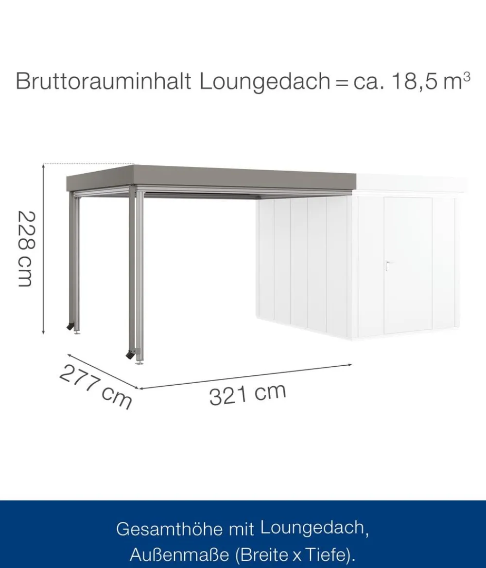 Hörmann Juno Loungedach für JFD6/10/13, ca. B321/H220/T277 cm Graualuminium