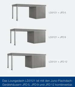Hörmann Dachzubehör - Juno Loungedach für JFD5/9/12, ca. B321/H220/T229 cm Graualuminium