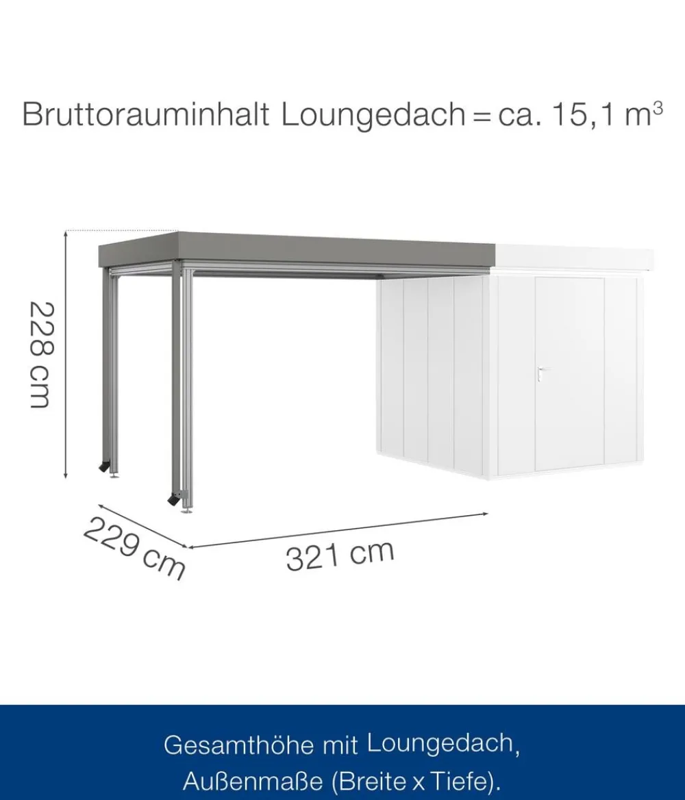 Hörmann Dachzubehör - Juno Loungedach für JFD5/9/12, ca. B321/H220/T229 cm Graualuminium