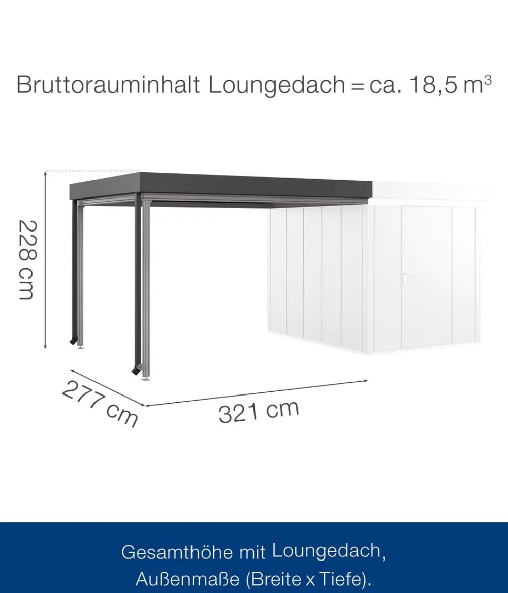 Hörmann Dachzubehör - Juno Loungedach für JFD6/10/13, ca. B321/H220/T277 cm Anthrazit