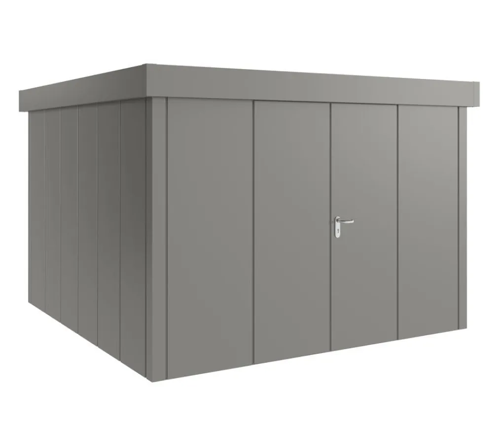 Hörmann Metallgerätehaus Juno JFD14 L-Sk Motiv Design mit Doppeltür, ca. B325/H222/T325 cm Graualuminium Sale