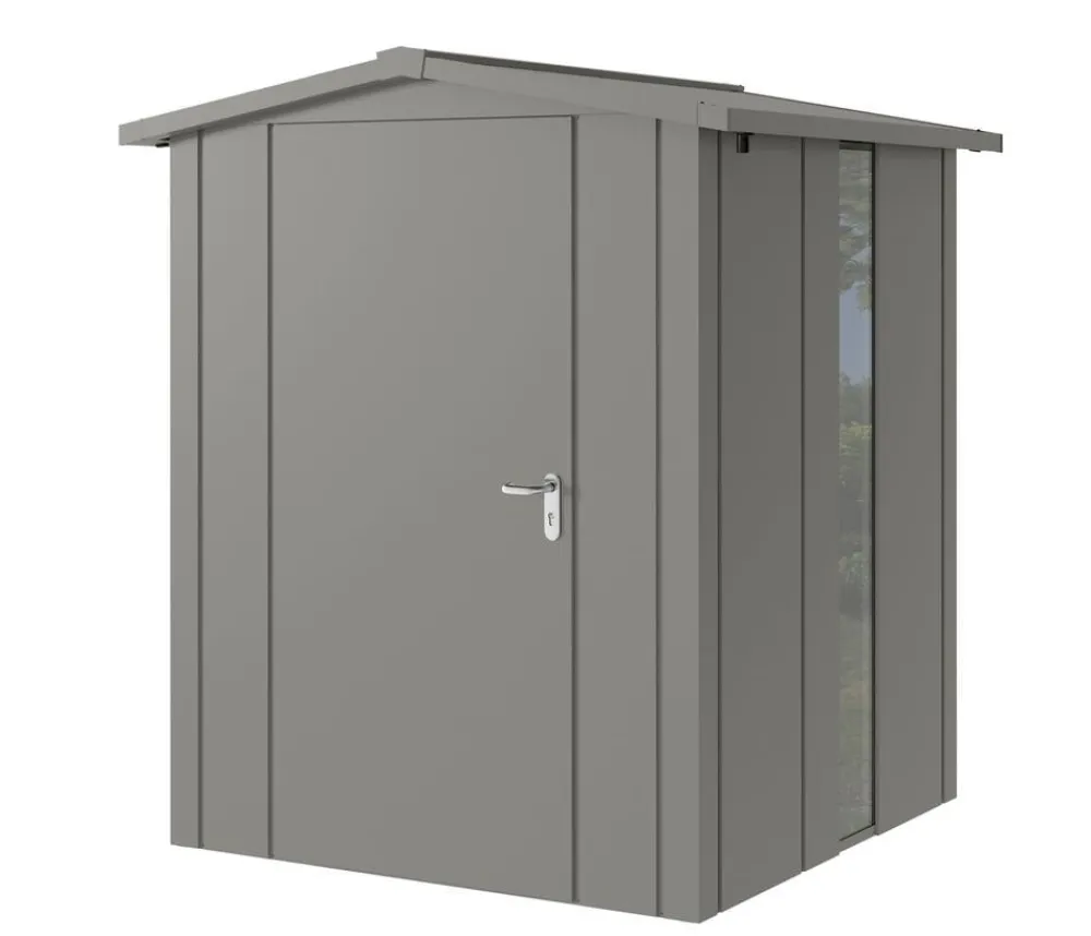 Hörmann Metallgerätehaus Juno JSD2 L-Sk Motiv Design bodentiefes Fenster, ca. B189/H219/T181 cm Graualuminium Hot