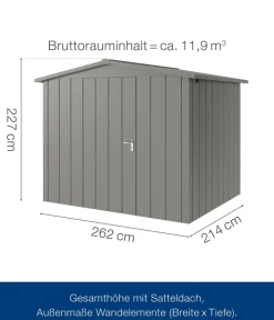 Hörmann Gartenhäuser & Gerätehäuser > Metallgerätehaus Juno JSD9 M-Sk Motiv Modern, ca. B285/H227/T237 cm