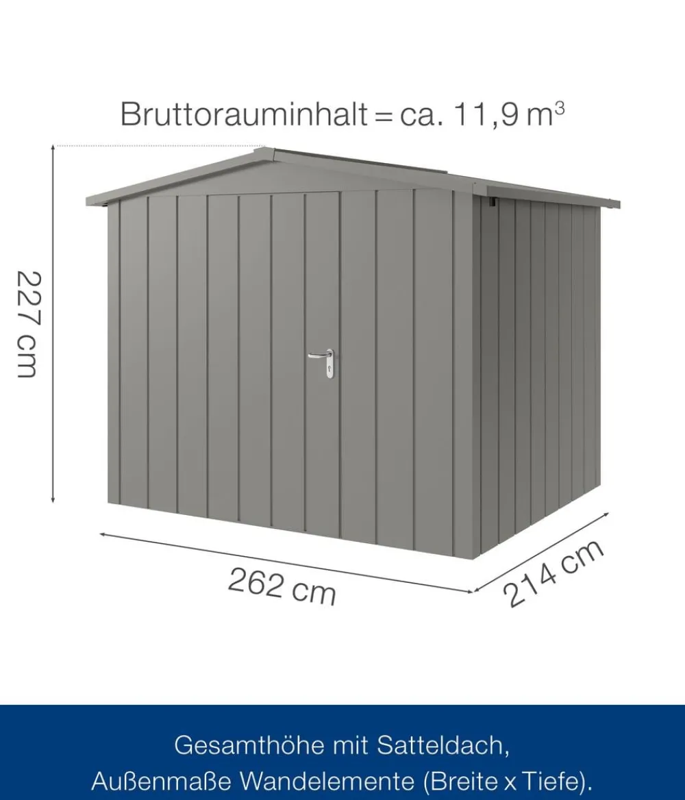 Hörmann Gartenhäuser & Gerätehäuser > Metallgerätehaus Juno JSD9 M-Sk Motiv Modern, ca. B285/H227/T237 cm