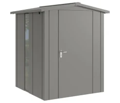 Hörmann Gartenhäuser & Gerätehäuser - Metallgerätehaus Juno JSD2 L-Sk Motiv Design bodentiefes Fenster, ca. B189/H219/T181 cm Graualuminium