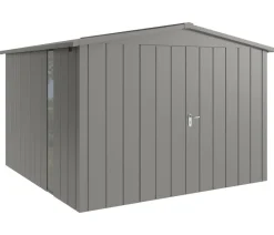 Hörmann Gartenhäuser & Gerätehäuser > Metallgerätehaus Juno JSD14 M-Sk Motiv Modern bodentiefes Fenster mit Doppeltür, ca. B333/H231/T325 cm
