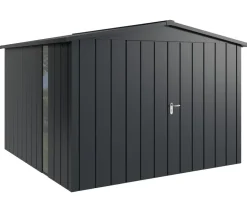 Hörmann Metallgerätehaus Juno JSD14 M-Sk Motiv Modern bodentiefes Fenster mit Doppeltür, ca. B333/H231/T325 cm Anthrazit Clearance
