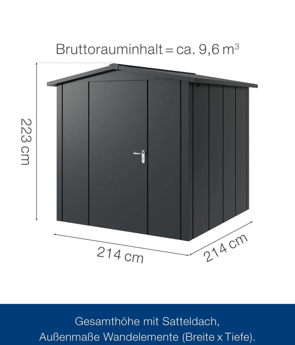 Hörmann Gartenhäuser & Gerätehäuser > Metallgerätehaus Juno JSD5 L-Sk Motiv Design, ca. B237/H223/T229 cm