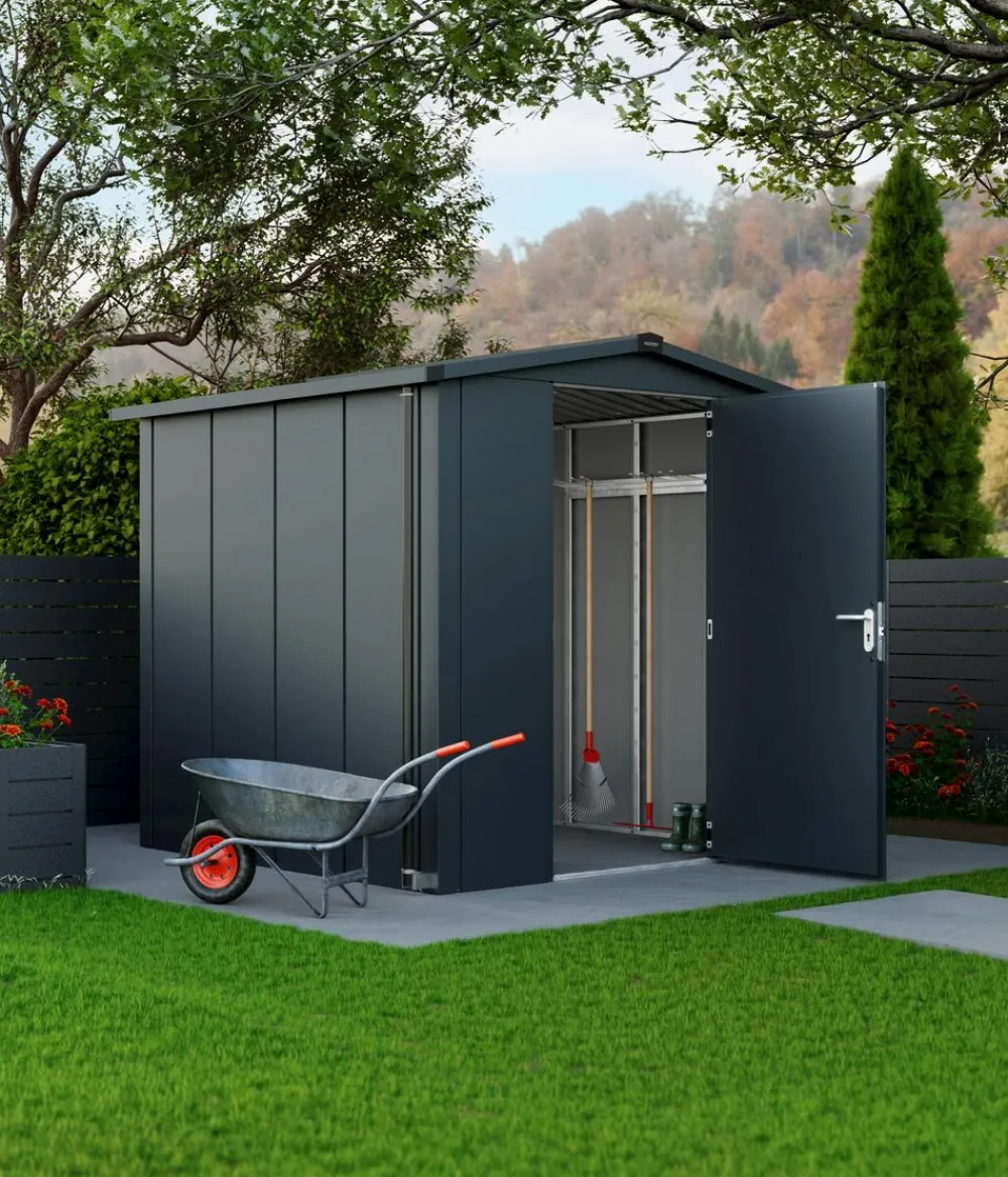 Hörmann Metallgerätehaus Juno JSD5 L-Sk Motiv Design, ca. B237/H223/T229 cm Anthrazit Hot