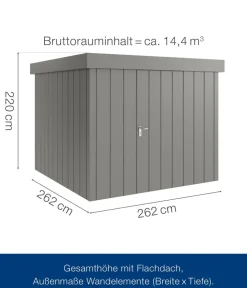 Hörmann Metallgerätehaus Juno JFD10 M-Sk Motiv Modern, ca. B277/H222/T277 cm Graualuminium Discount
