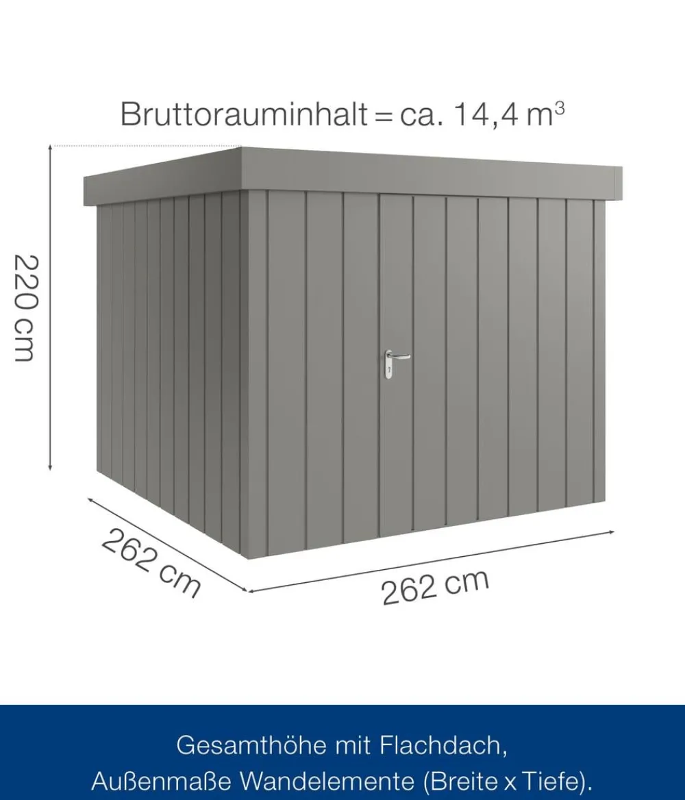 Hörmann Metallgerätehaus Juno JFD10 M-Sk Motiv Modern, ca. B277/H222/T277 cm Graualuminium Discount