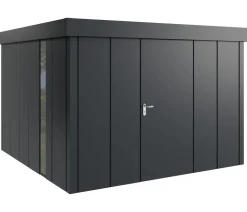 Hörmann Gartenhäuser & Gerätehäuser - Metallgerätehaus Juno JFD14 L-Sk Motiv Design bodentiefes Fenster, ca. B325/H222/T325 cm Anthrazit