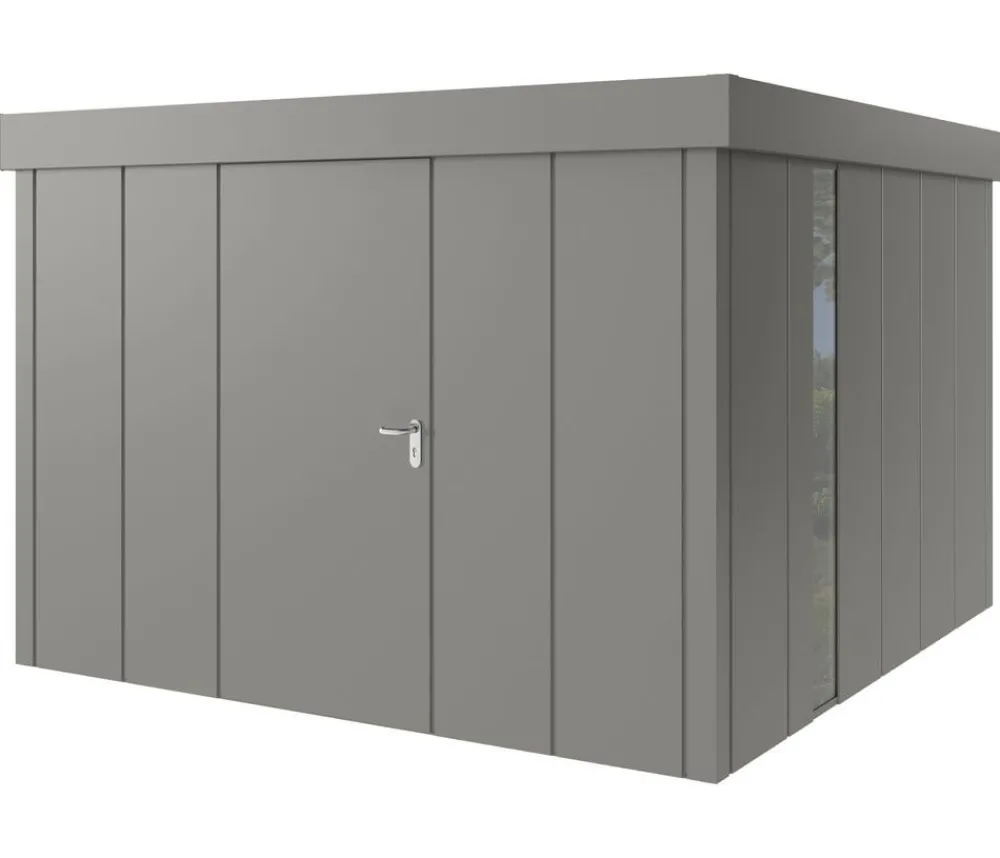 Hörmann Metallgerätehaus Juno JFD14 L-Sk Motiv Design bodentiefes Fenster, ca. B325/H222/T325 cm Graualuminium Best