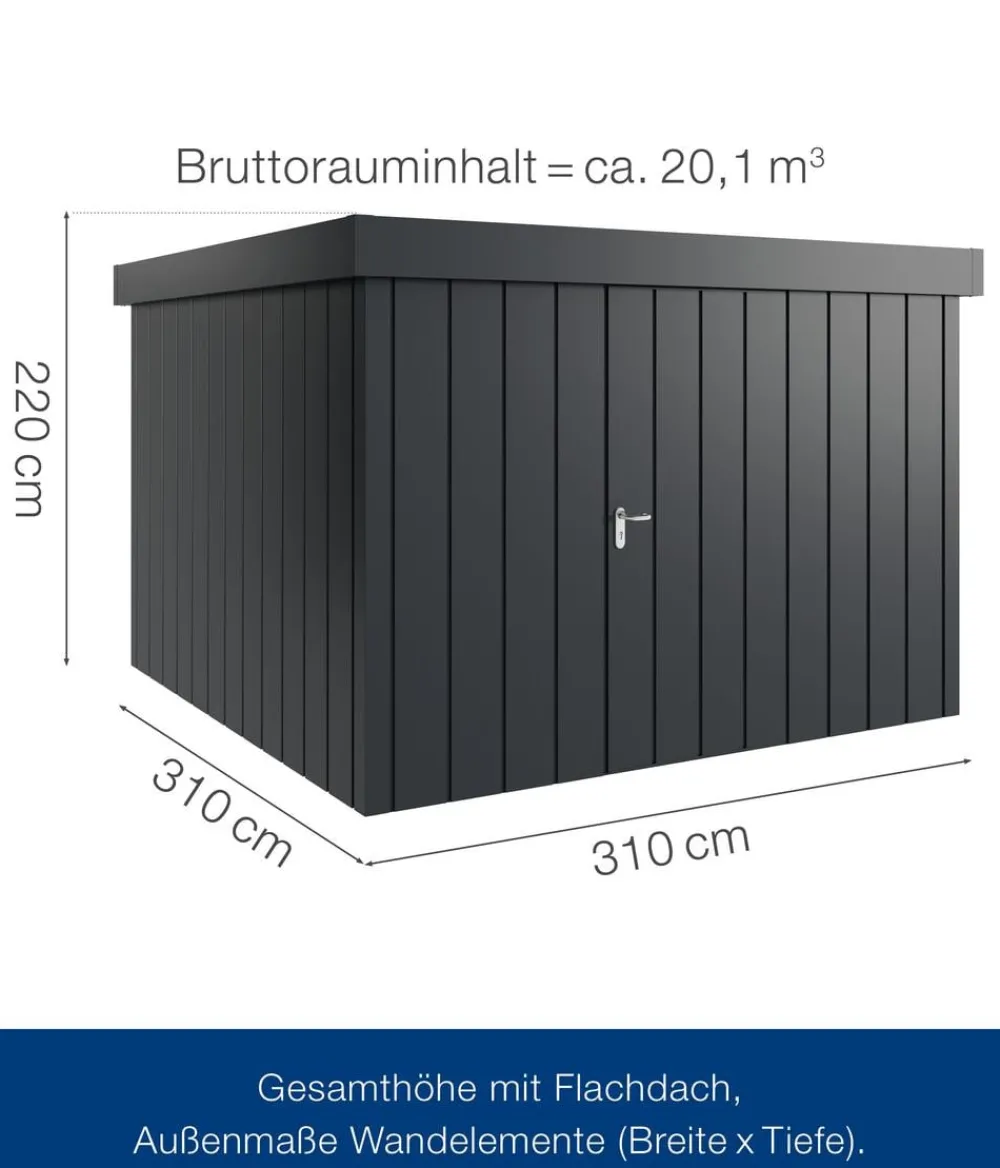 Hörmann Gartenhäuser & Gerätehäuser > Metallgerätehaus Juno JFD14 M-Sk Motiv Modern, ca. B325/H222/T325 cm