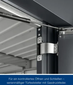 Hörmann Metallgerätehaus Juno JSD14 L-Sk Motiv Design, ca. B333/H231/T325 cm Anthrazit Discount