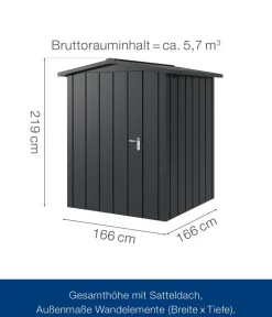Hörmann Metallgerätehaus Juno JSD2 M-Sk Motiv Modern, ca. B189/H219/T181 cm Anthrazit Hot