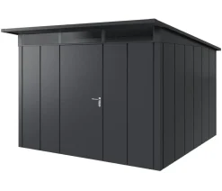Hörmann Gartenhäuser & Gerätehäuser - Metallgerätehaus Juno JPD14 L-Sk Motiv Design, ca. B325/H232/T358 cm Graualuminium