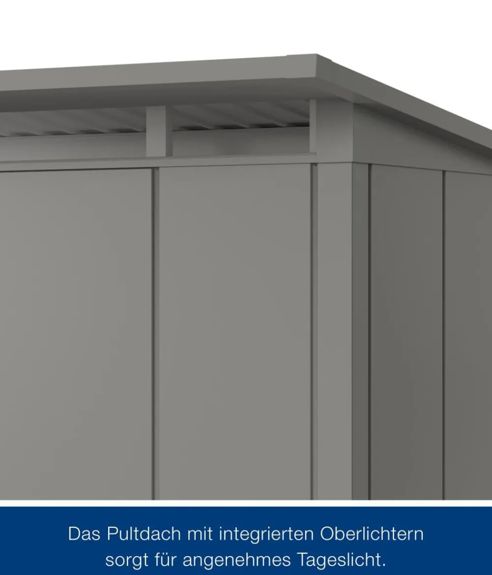 Hörmann Metallgerätehaus Juno JPD14 L-Sk Motiv Design, ca. B325/H232/T358 cm Graualuminium Outlet