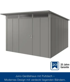 Hörmann Metallgerätehaus Juno JPD14 L-Sk Motiv Design, ca. B325/H232/T358 cm Graualuminium Outlet