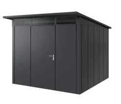 Hörmann Gartenhäuser & Gerätehäuser - Metallgerätehaus Juno JPD10 L-Sk Motiv Design, ca. B277/H232/T310 cm Graualuminium