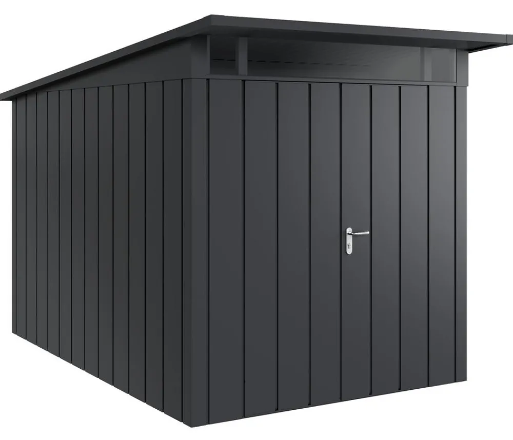 Hörmann Gartenhäuser & Gerätehäuser - Metallgerätehaus Juno JPD7 M-Sk Motiv Modern mit Doppeltür, ca. B229/H232/T358 cm Anthrazit