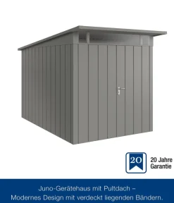 Hörmann Metallgerätehaus Juno JPD7 M-Sk Motiv Modern mit Doppeltür, ca. B229/H232/T358 cm Graualuminium Best