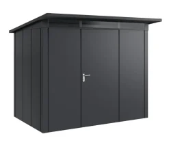 Hörmann Gartenhäuser & Gerätehäuser - Metallgerätehaus Juno JPD8 M-Sk Motiv Modern, ca. B277/H224/T214 cm Graualuminium