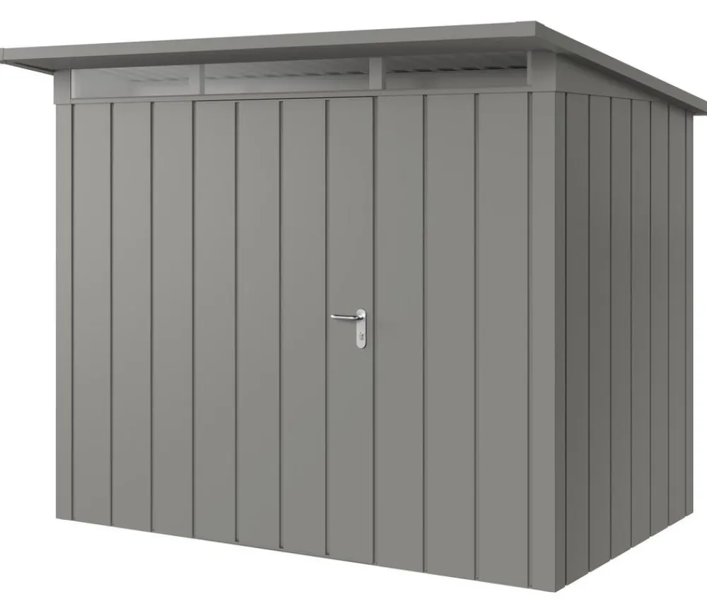 Hörmann Gartenhäuser & Gerätehäuser - Metallgerätehaus Juno JPD8 L-Sk Motiv Design, ca. B277/H224/T214 cm Graualuminium