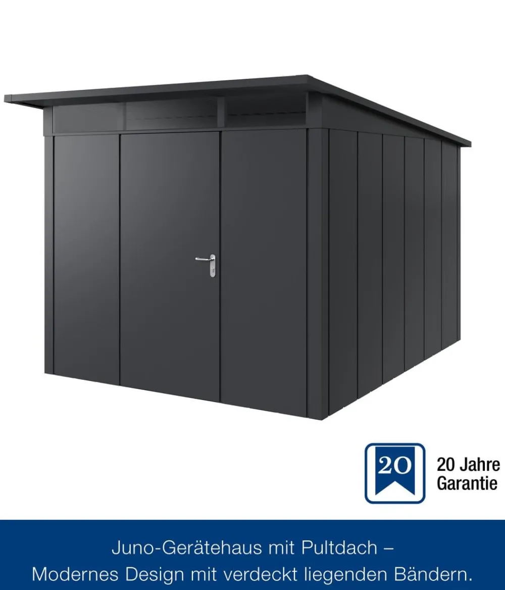 Hörmann Gartenhäuser & Gerätehäuser > Metallgerätehaus Juno JPD7 M-Sk Motiv Modern, ca. B229/H232/T358 cm