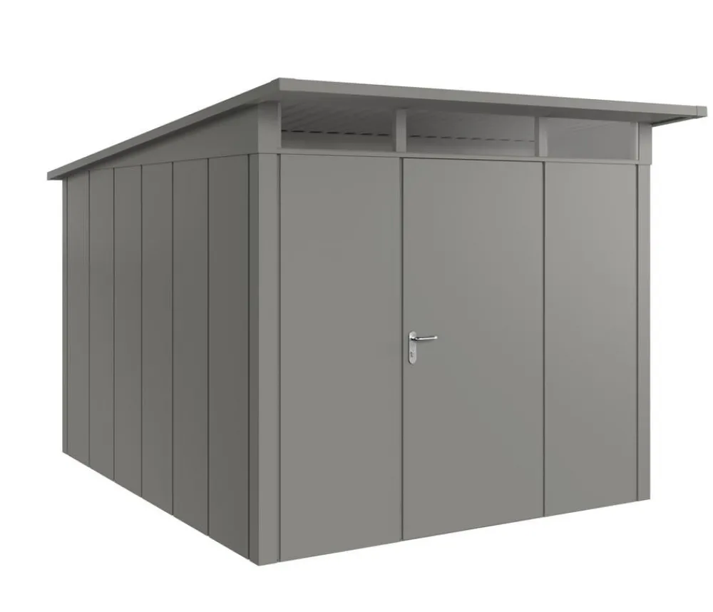 Hörmann Gartenhäuser & Gerätehäuser - Metallgerätehaus Juno JPD7 M-Sk Motiv Modern, ca. B229/H232/T358 cm Graualuminium