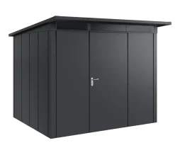 Hörmann Gartenhäuser & Gerätehäuser - Metallgerätehaus Juno JPD7 L-Sk Motiv Design, ca. B229/H232/T358 cm Graualuminium